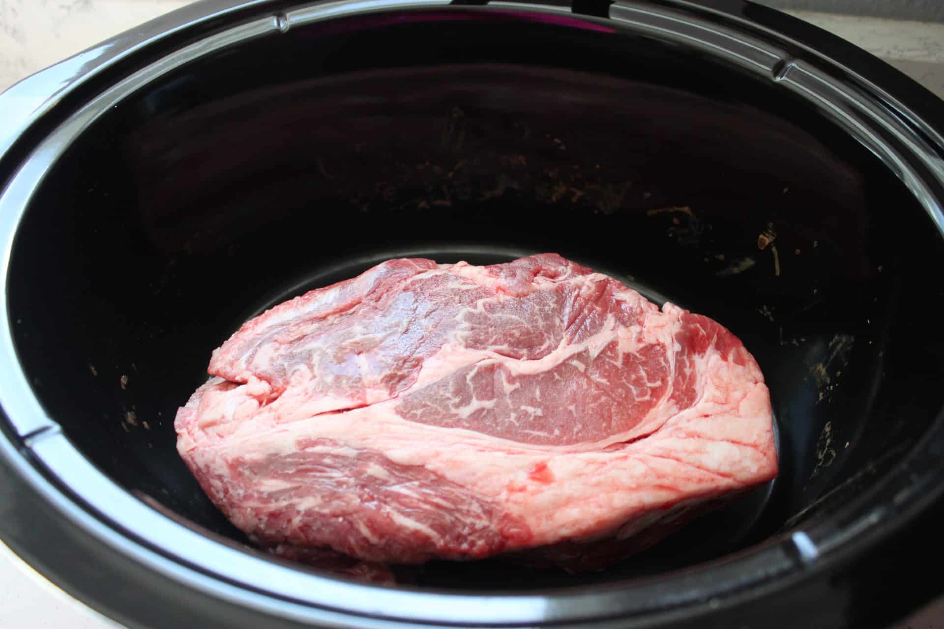 3 Pounds of Un-Cooked Chuck Roast in a Crock-Pot