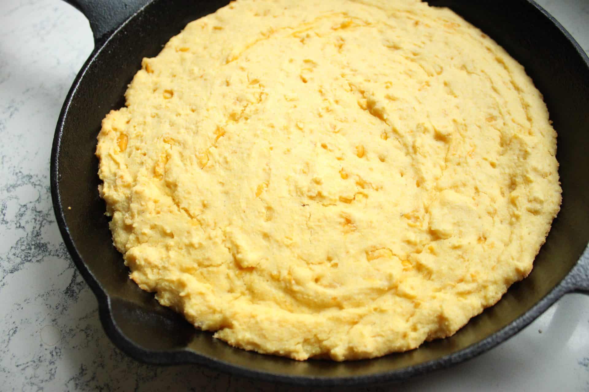 How to Make Perfect Skillet Cornbread with Creamed Corn 6 Baked Skillet Cornbread with Creamed Corn