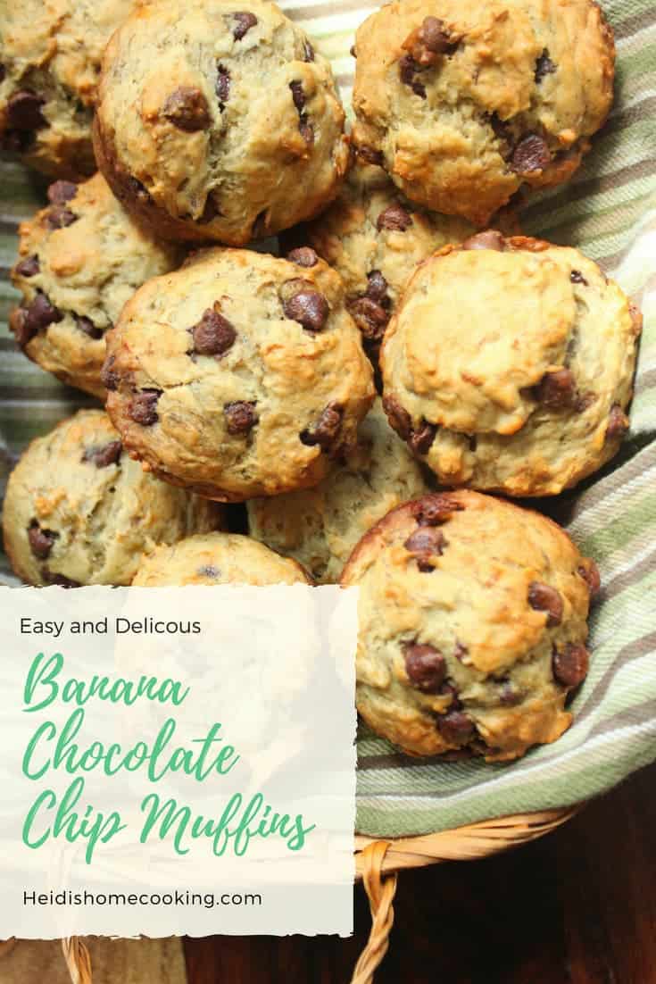 Banana Chocolate Chip Muffin Pin for Pinterest
