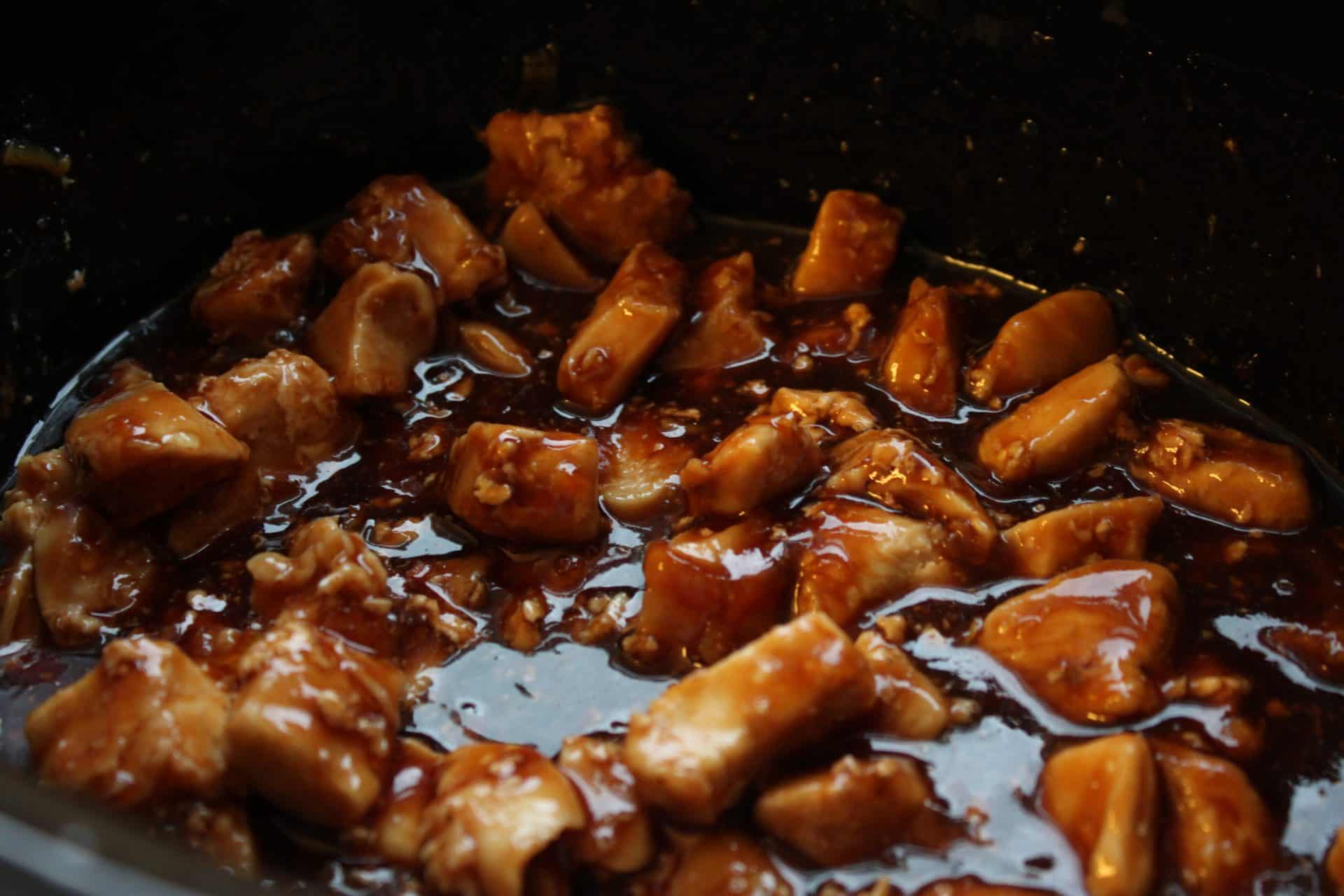 5 Ingredient Crockpot Orange Chicken 7 Cooking The Chicken In The Sauce