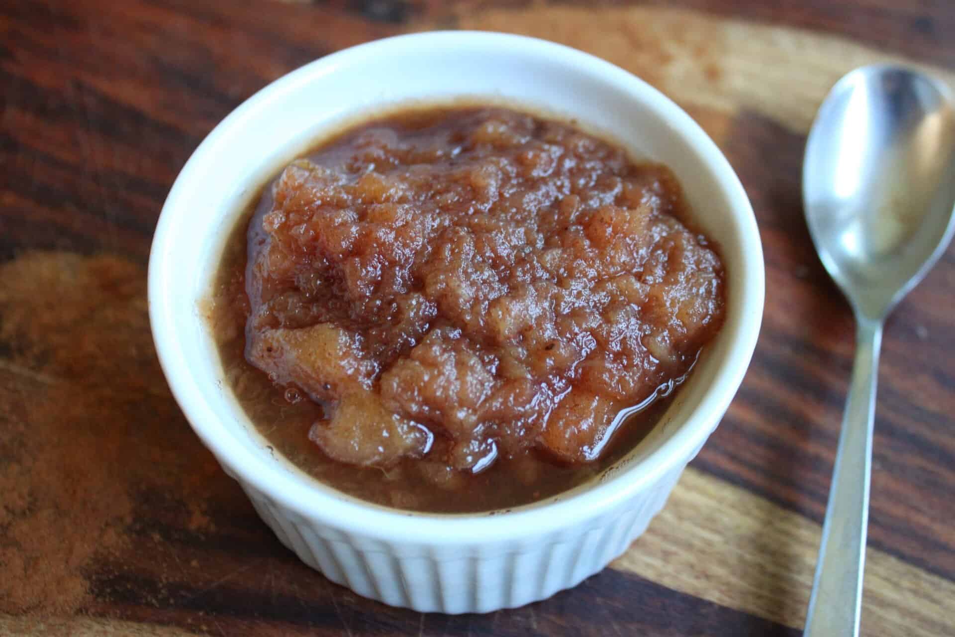 Ramekin Full of Crockpot Cinnamon Applesauce