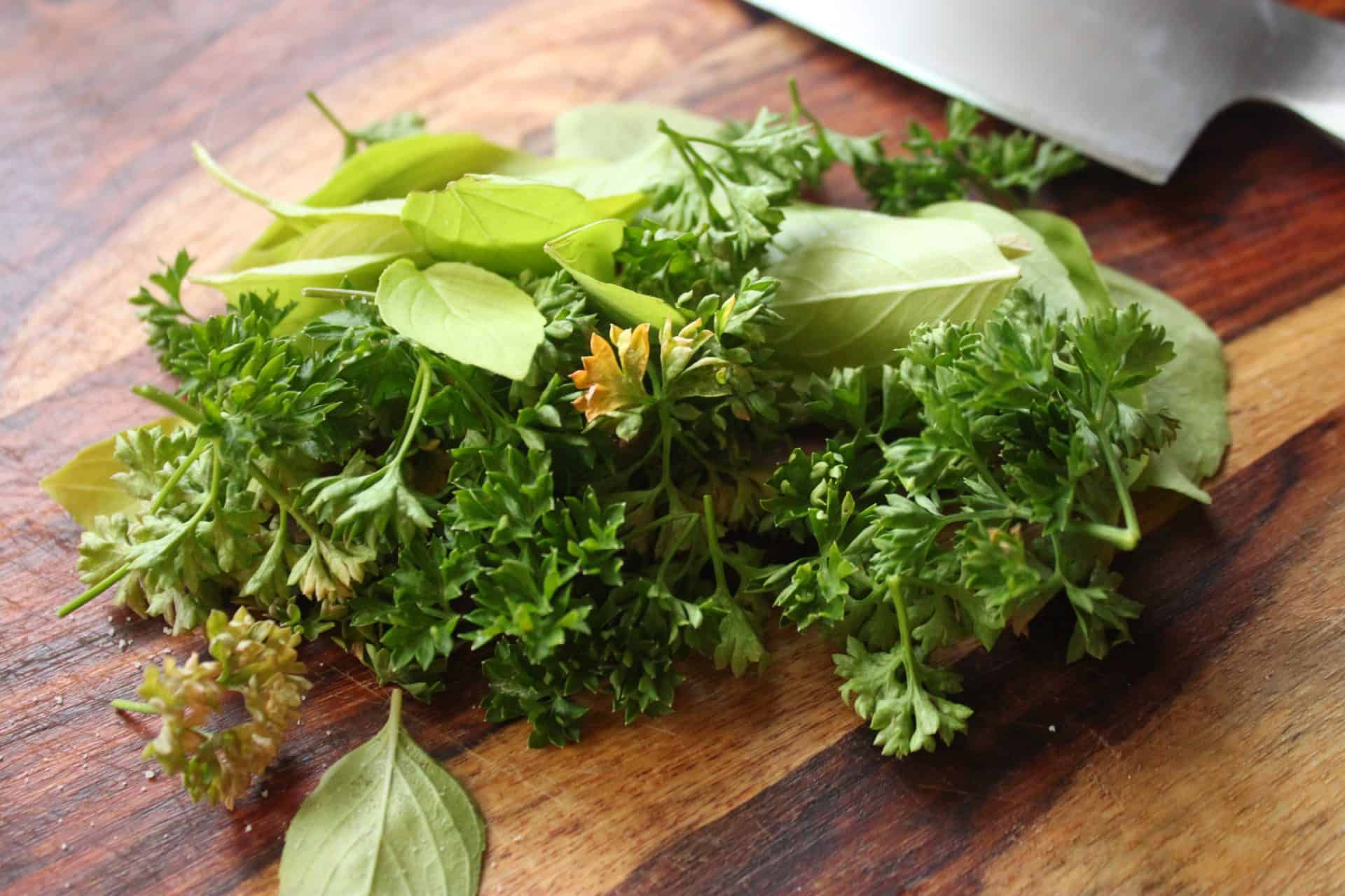 Freezer-Friendly Spinach Manicotti: A Comfort Meal for New Moms 1 Fresh Parsley and Basil on a Cutting Board