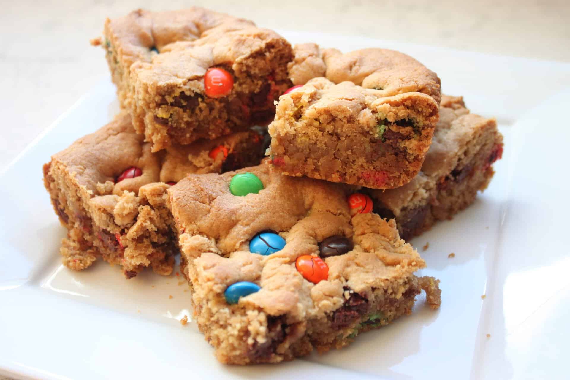 Large Stack of Irresistable M&M Peanut Butter Bars