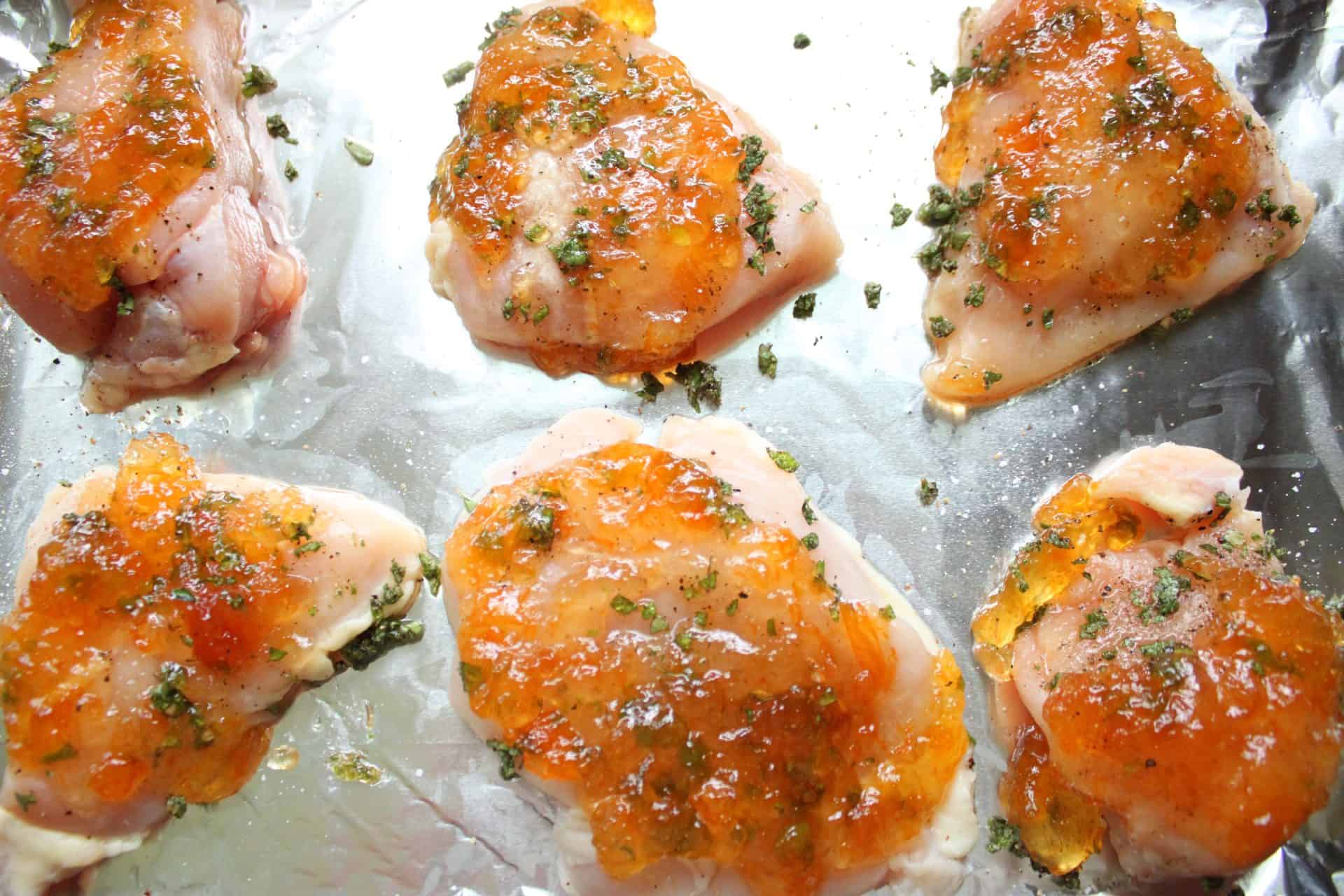 Jam and Herbs Marinade on the Apricot Sage Chicken