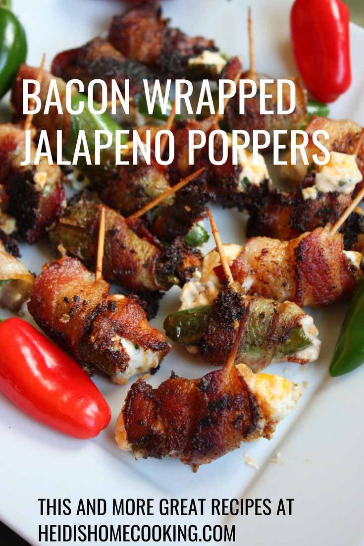 Crispy and Creamy Easy Bacon Wrapped Jalapeño Poppers Recipe 13 Platter of easy bacon wrapped jalapeño poppers with crispy bacon, creamy filling, and fresh peppers, perfect for an appetizer.