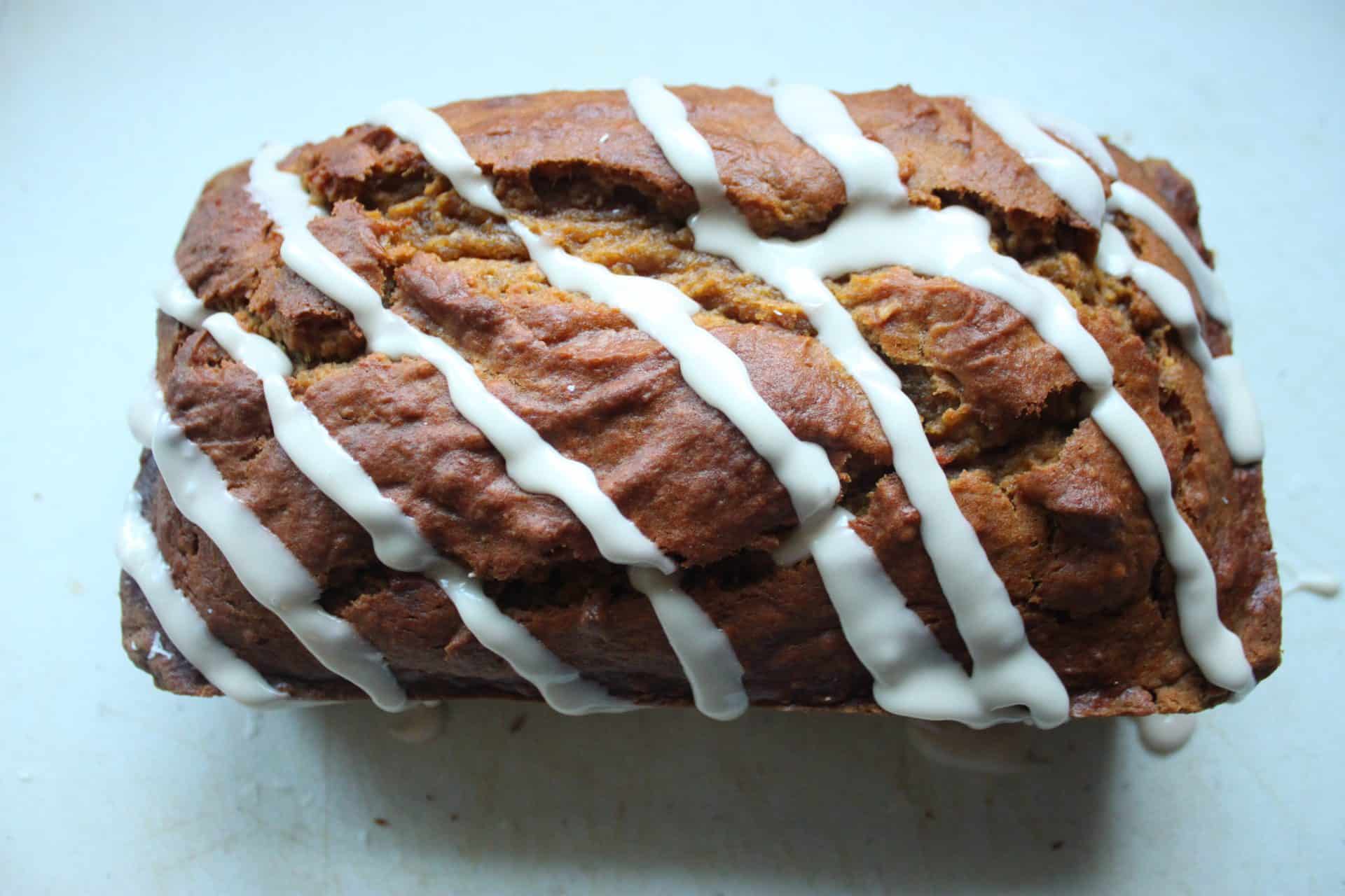 Pumpkin Loaf with a Glaze on Top