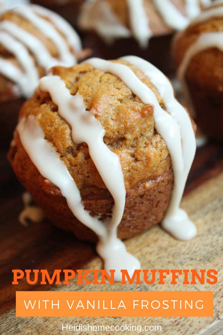 Pumpkin Muffins with Vanilla Frosting Pin