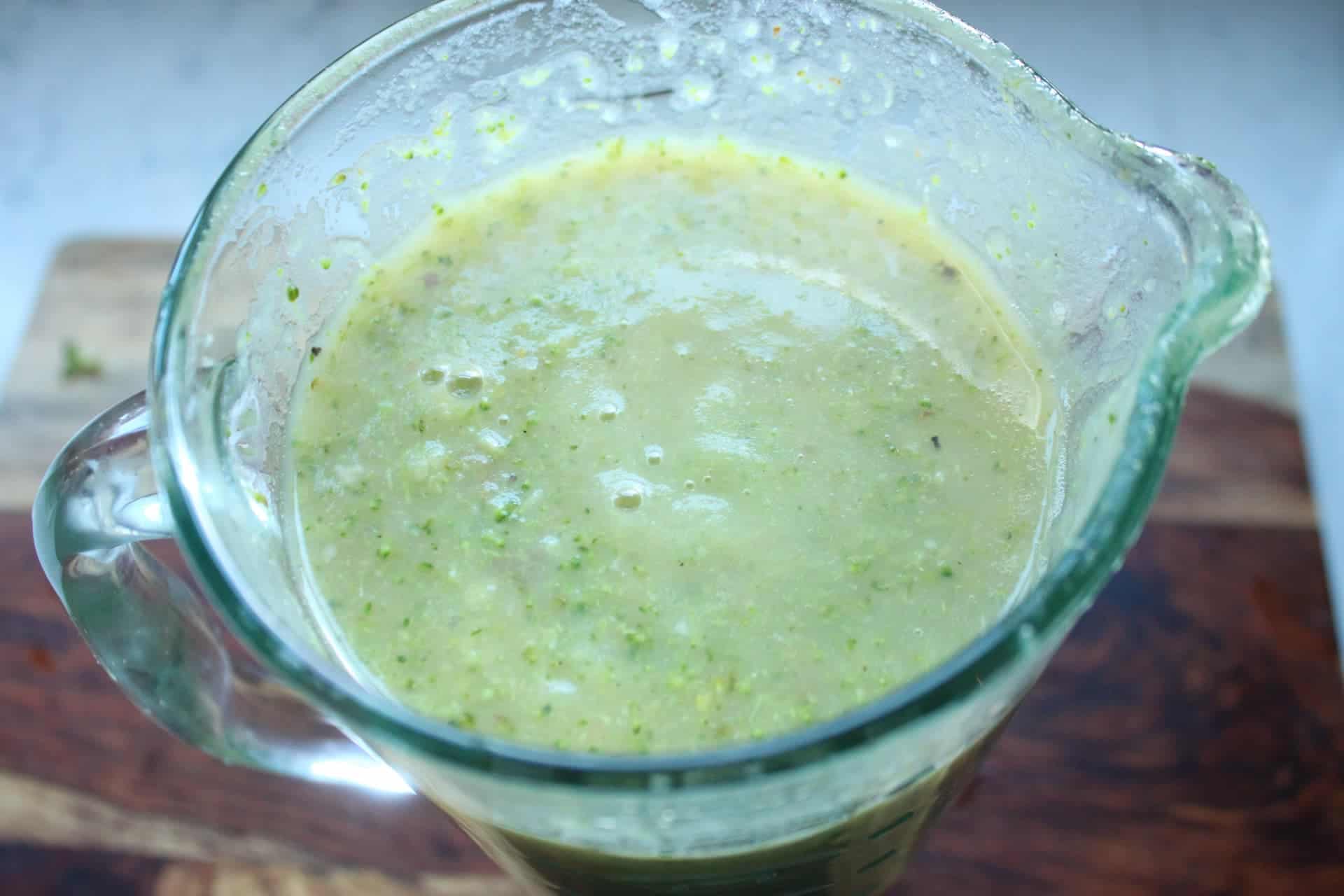 Broccoli Cheese and Potatoe Soup Mixture after Blending