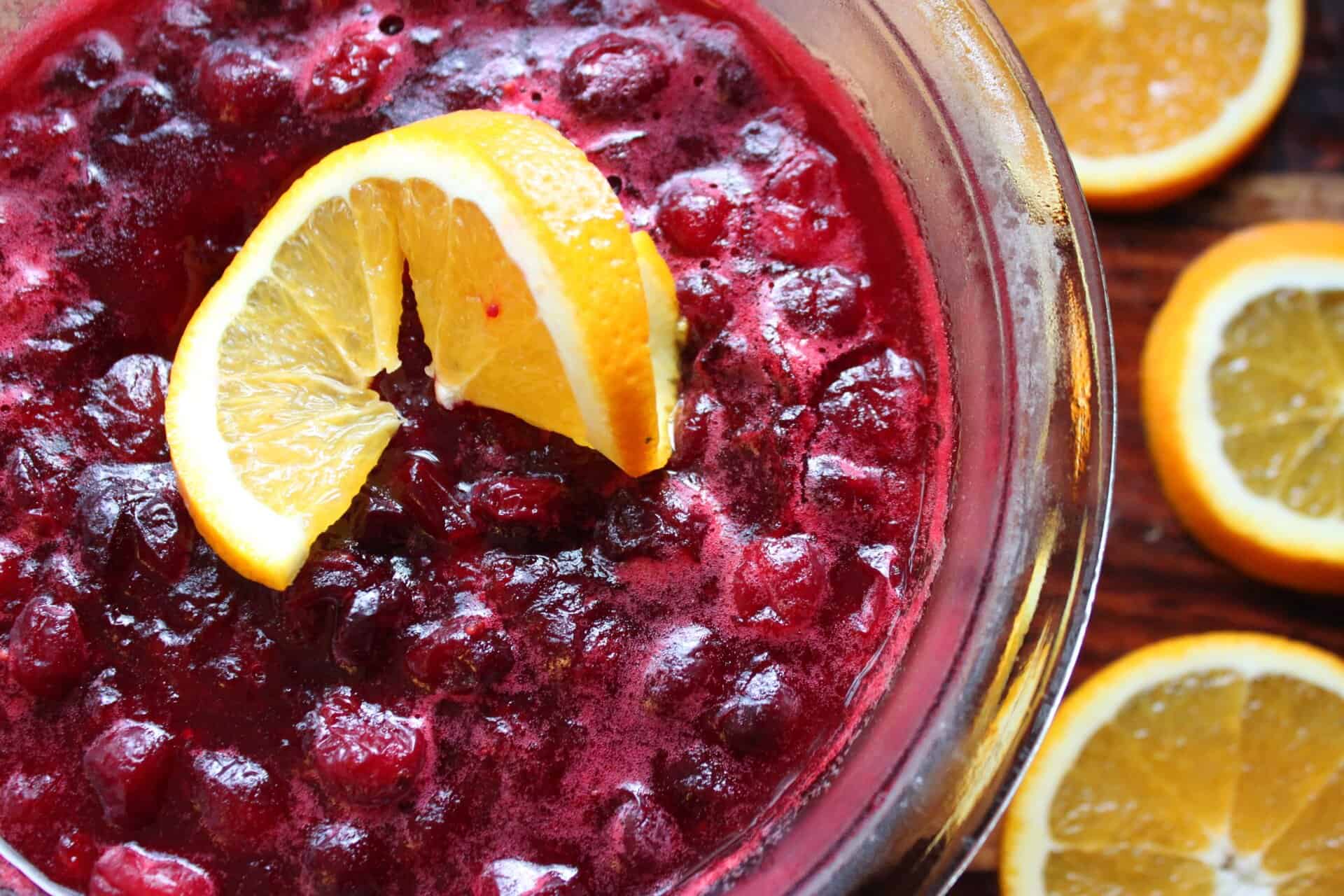 Bright 10-minute cranberry sauce bursting with berries and orange, a simple and quick addition to any Thanksgiving table.